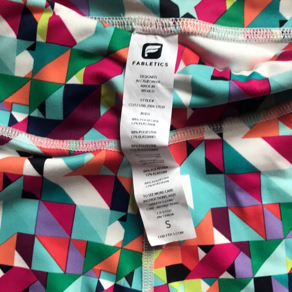 Fabletics Multi Color Active Capris Leggings Size… - image 4